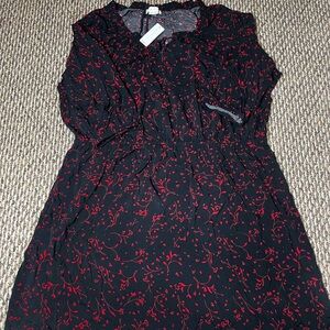 In Every Story Pennington Black Red Midi Dress/US 24